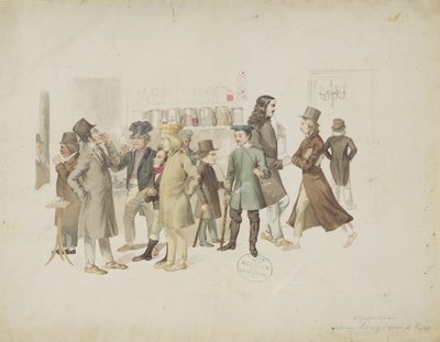 Deutsche Künstler im Cafe Greco von Ludwig Sigismund Ruhl